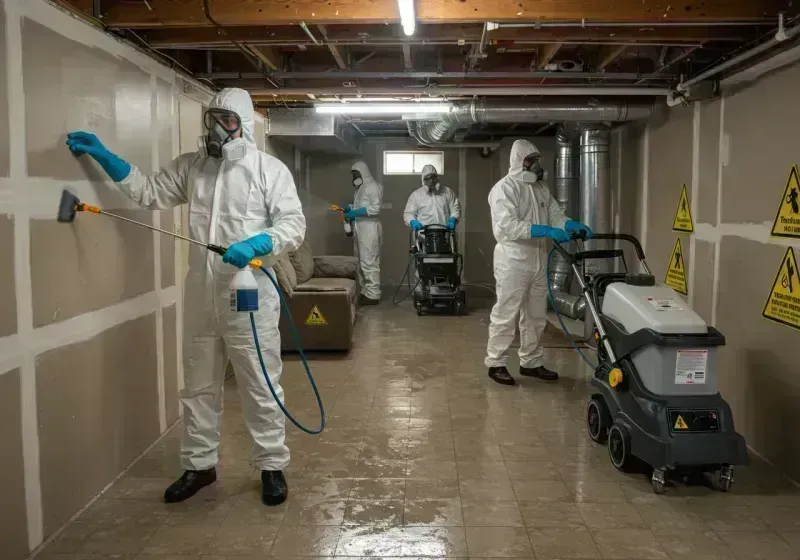 Basement Moisture Removal and Structural Drying process in San Fernando, CA